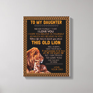 Daughter Gifts   Brief aan mijn dochter van papa Canvas Afdruk