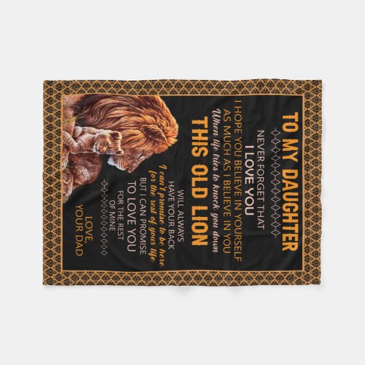 Daughter Gifts | Brief aan mijn dochter van papa Fleece Deken (Voorkant (Horizontaal))