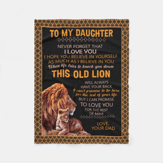 Daughter Gifts | Brief aan mijn dochter van papa Fleece Deken (Voorkant)