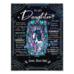 Daughter Gifts   Brief aan mijn dochter van papa Foto Afdruk