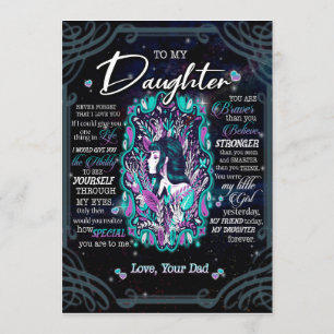 Daughter Gifts Brief aan mijn dochter van papa Kaart