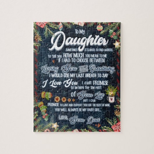 Daughter Gifts | Brief aan mijn dochter van papa Legpuzzel (Verticaal)