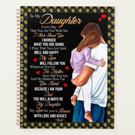 Daughter Gifts | Brief aan mijn dochter van papa Planner (Voorkant)