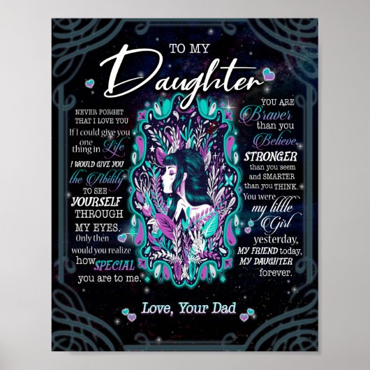 Daughter Gifts | Brief aan mijn dochter van papa Poster (Voorkant)