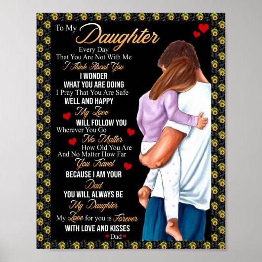 Daughter Gifts | Brief aan mijn dochter van papa Poster (Voorkant)
