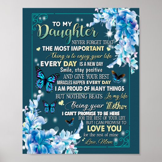 Daughter Gifts | Brief aan mijn dochter van papa Poster (Voorkant)