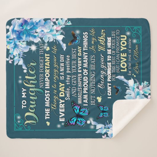 Daughter Gifts | Brief aan mijn dochter van papa Sherpa Deken (Voorkant (horizontaal))