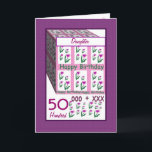 DAUGHTER - Happy 50th Birthday Kaart<br><div class="desc">Deze kaart met haar hartbloemen en veel kussen en kussen is een vrolijke manier om een speciaal iemand een gelukkige verjaardag te wensen. Alle tekst is aanpasbaar, zodat u "Goddochter" voor haar naam kunt vervangen, het jaar kunt veranderen (en u moet het maar één keer veranderen, en het zal door...</div>