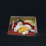 Daughter Happy Birthday Kitten met Speelgoed Tiger Kaart<br><div class="desc">Je kunt deze kaart personaliseren met de naam en leeftijd van je dochter.  "Daughter,  hoop dat je verjaardag luid en griezelig is!"</div>