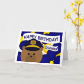 Daughter - Happy Birthday Politie Held! Kaart (Gele Bloem)