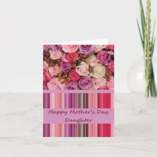 Daughter Happy Moederdag roos-kaart Kaart