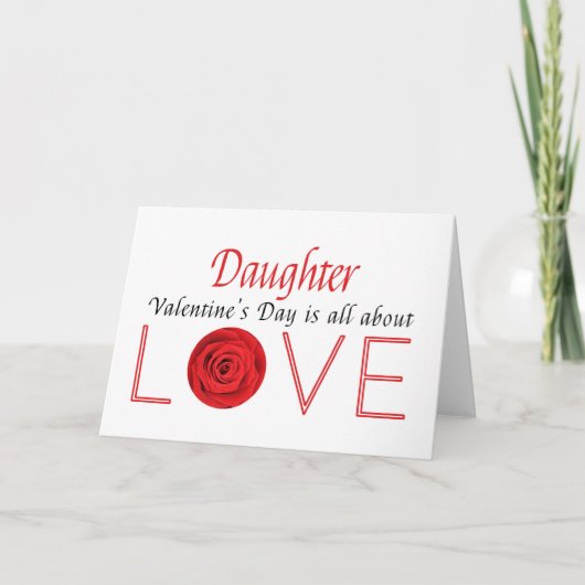 Daughter Happy Valentine's Day Rozen Feestdagen Kaart (Voorkant)