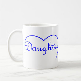 Daughter hart in blauw koffiemok