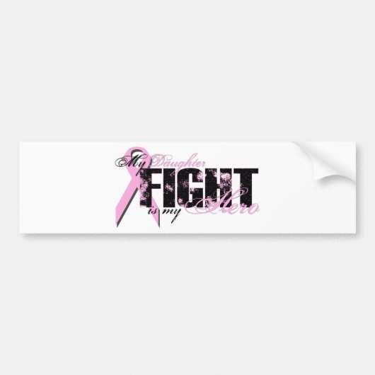 Daughter Hero - Fight Breast Cancer Bumpersticker (Voorkant)