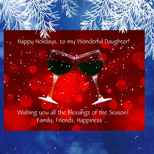 Daughter Holiday Funny Wine Kaart