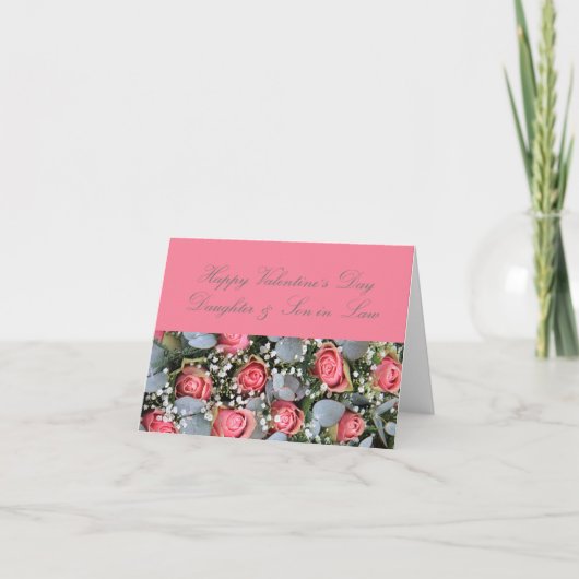 Daughter & Husband Happy Valentine's Day Rozen Feestdagen Kaart (Voorkant)