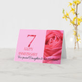 Daughter & Husband Jubileum Card Roze Rose Kaart (Gele Bloem)