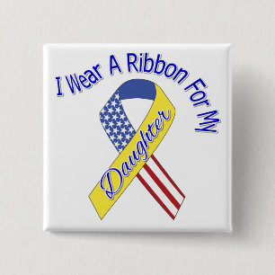 Daughter - Ik Draag een lint militair patriottisch Vierkante Button 5,1 Cm