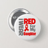 Daughter - Ik Draag Red Ribbon Ronde Button 5,7 Cm (Voorkant /achterkant)