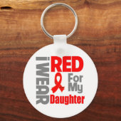 Daughter - Ik Draag Red Ribbon Sleutelhanger (Voorkant)