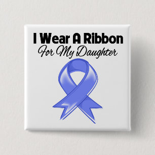 Daughter - Ik heb Periwinkle Ribbon Draag Vierkante Button 5,1 Cm