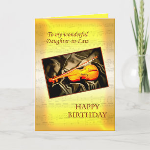 Daughter-in-law birthday card with a violin kaart