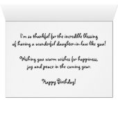 Daughter-in-law Birthday, die je viert (Binenzijde Horizontaal (Onderkant))