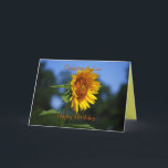 Daughter-in-Law Birthday Sunflower Card Kaart<br><div class="desc">Een honingbij bezoekt een mooie zonnebloem. Op de achterkant van de kaart staat een zonnebloem die hoog staat in een veld met zonnebloemen.</div>