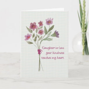 Daughter in Law Bouquet of Flowers bedankt Kaart