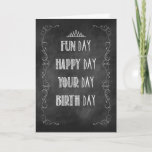 Daughter-in-Law Chalkboard Birthday, Crown Kaart<br><div class="desc">Het karton ziet er erg populair uit en deze kaart wenst een speciale persoon een gelukkige verjaardag. Het gekruiste uiterlijk maakt de kaart een beetje vrolijk en leuk.</div>