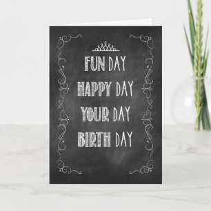 Daughter-in-Law Chalkboard Birthday, Crown Kaart