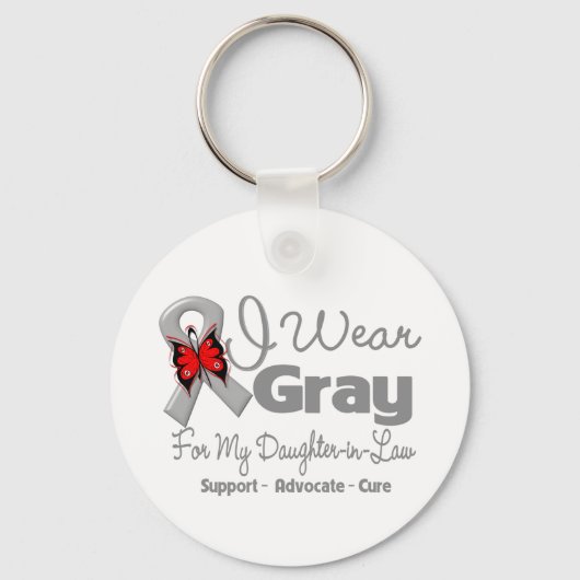 Daughter-in-law - Grey Ribbon Awareness Sleutelhanger (Voorkant)