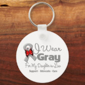 Daughter-in-law - Grey Ribbon Awareness Sleutelhanger (Voorkant)
