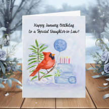 Daughter-in-Law Happy January Birthday Cardinal