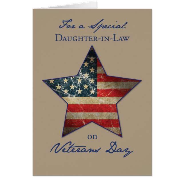 Daughter-in-law, Happy Veterans Day, Old Flag Star (Voorkant)