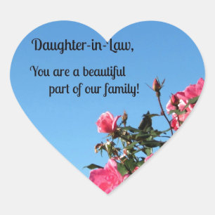 Daughter-in-Law, je bent een prachtig deel van ... Hart Sticker