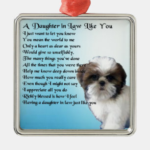 Daughter in Law Poem - Shih-Tzu Design Metalen Ornament
