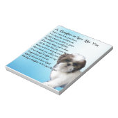 Daughter in Law Poem - Shih-Tzu Design Notitieblok (Linkerzijde)