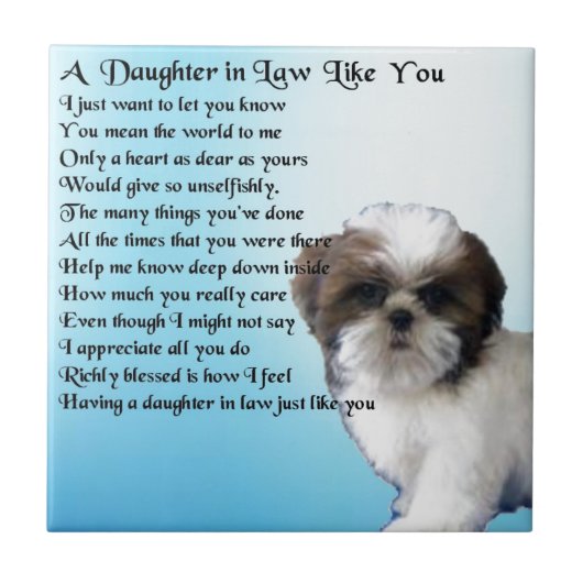 Daughter in Law Poem - Shih-Tzu Design Tegeltje (Voorkant)