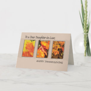 Daughter-in-law-religie Three Leaves Thanksgivin Feestdagen Kaart