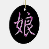 Daughter Japans Kanji Calligraphy Symbol Keramisch Ornament (Rechts)