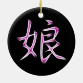 Daughter Japans Kanji Calligraphy Symbol Keramisch Ornament (Achterkant)