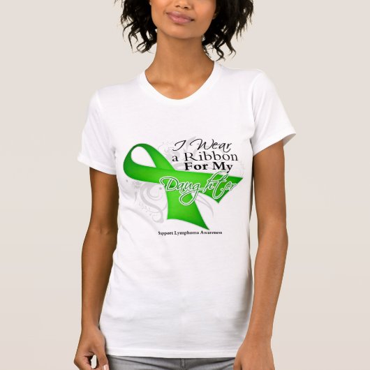 Daughter Lime Green Ribbon - Lymfoom T-shirt (Voorkant)