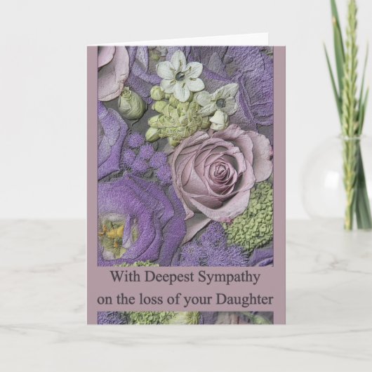 Daughter loss Sympathy roos card Kaart (Voorkant)