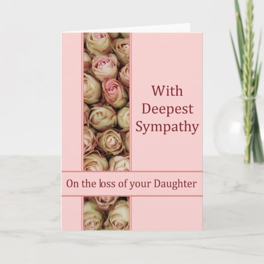 Daughter loss Sympathy roos card Kaart (Voorkant)