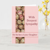 Daughter loss Sympathy roos card Kaart (Gele Bloem)