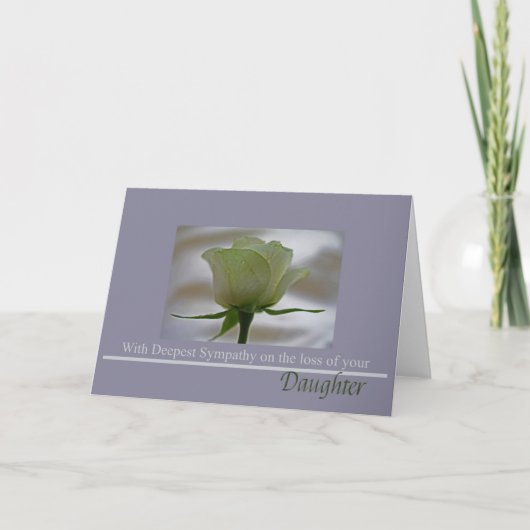 Daughter loss Sympathy roos card Kaart (Voorkant)
