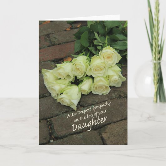 Daughter loss Sympathy roos card Kaart (Voorkant)