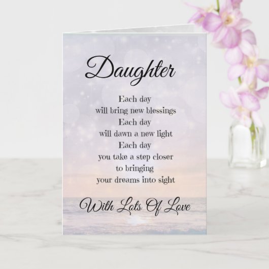 Daughter Love and Enpromotion Poem design Kaart (Orchidee)