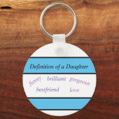Daughter Love Button Sleutelhanger (Voorkant)